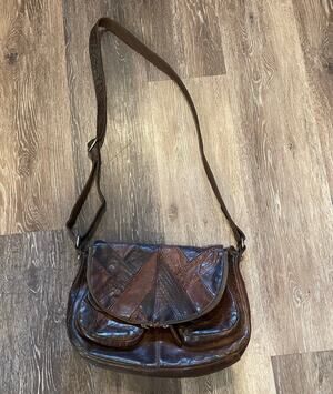 brown leather lucky brand messenger crossbody bag